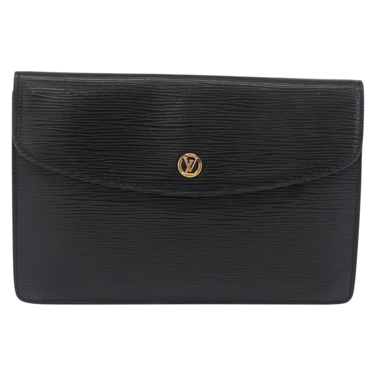 Louis Vuitton Vintage Montaigne Clutch Epi Leather Black Leather Clutche & Pouche Bag (Pre-Owned)