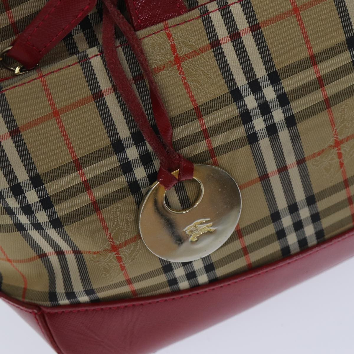Burberry Nova Check Handbag Nova Check Canvas Beige Canvas Handbag (Pre-Owned)