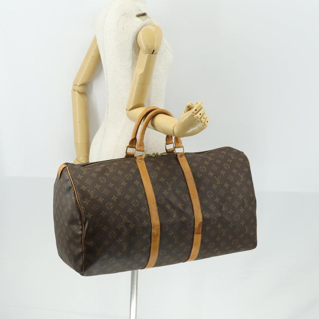Louis Vuitton Keepall Bag Monogram Canvas Brown Canvas Travel Bag Bag (Pre-Owned)