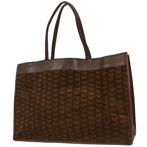 Bottega Veneta Butterfly Handle Tote Suede Brown Suede Tote Bag Bag (Pre-Owned)