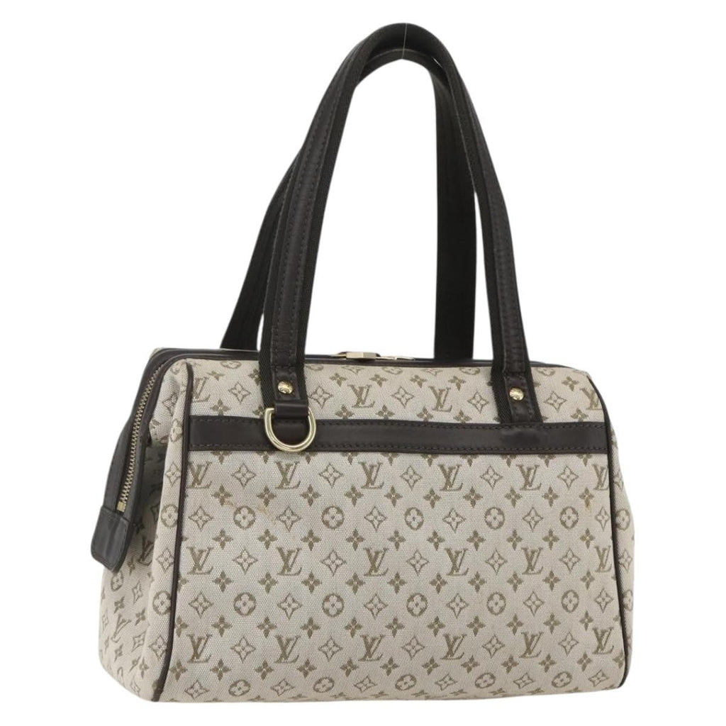 Louis Vuitton Josephine Handbag Mini Lin Khaki Canvas Handbag (Pre-Owned)