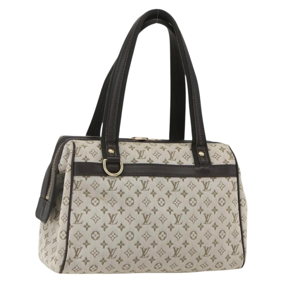Louis Vuitton Josephine Handbag Mini Lin Khaki Canvas Handbag (Pre-Owned)