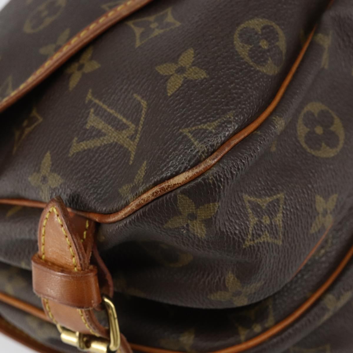 Louis Vuitton Saumur Handbag Monogram Canvas Brown Canvas Shoulder Bag Bag (Pre-Owned)