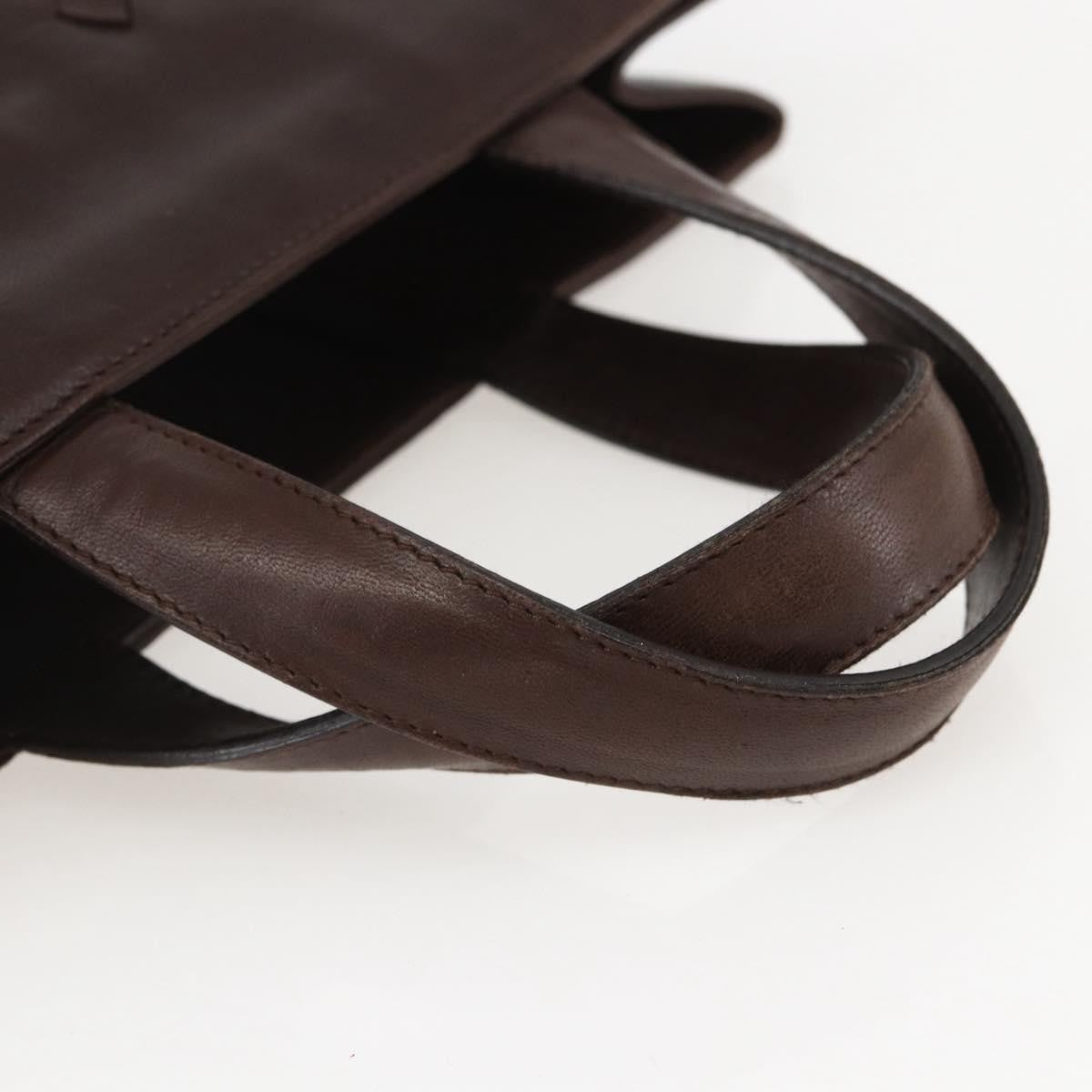 Bottega Veneta Intrecciato Handbag Leather Brown Leather Handbag (Pre-Owned)