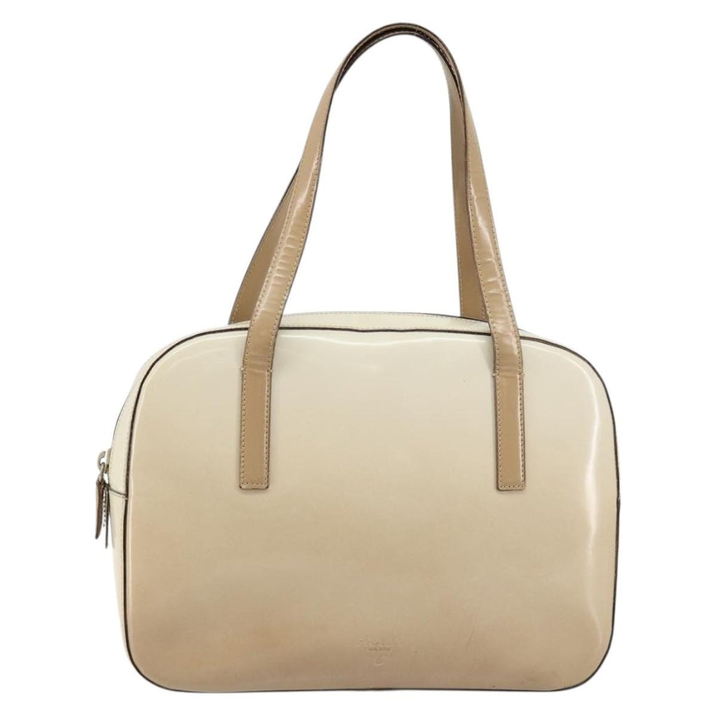 Prada Re-Edition 1995 Handbag Patent Leather Beige Patent_Leather Handbag (Pre-Owned)