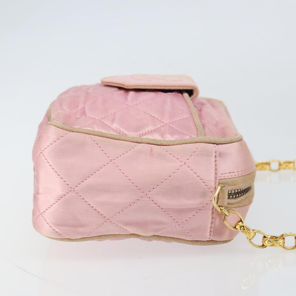 Chanel Vintage Camera Tassel Bag Satin Pink Satin Shoulder Bag Bag (Pre-Owned)