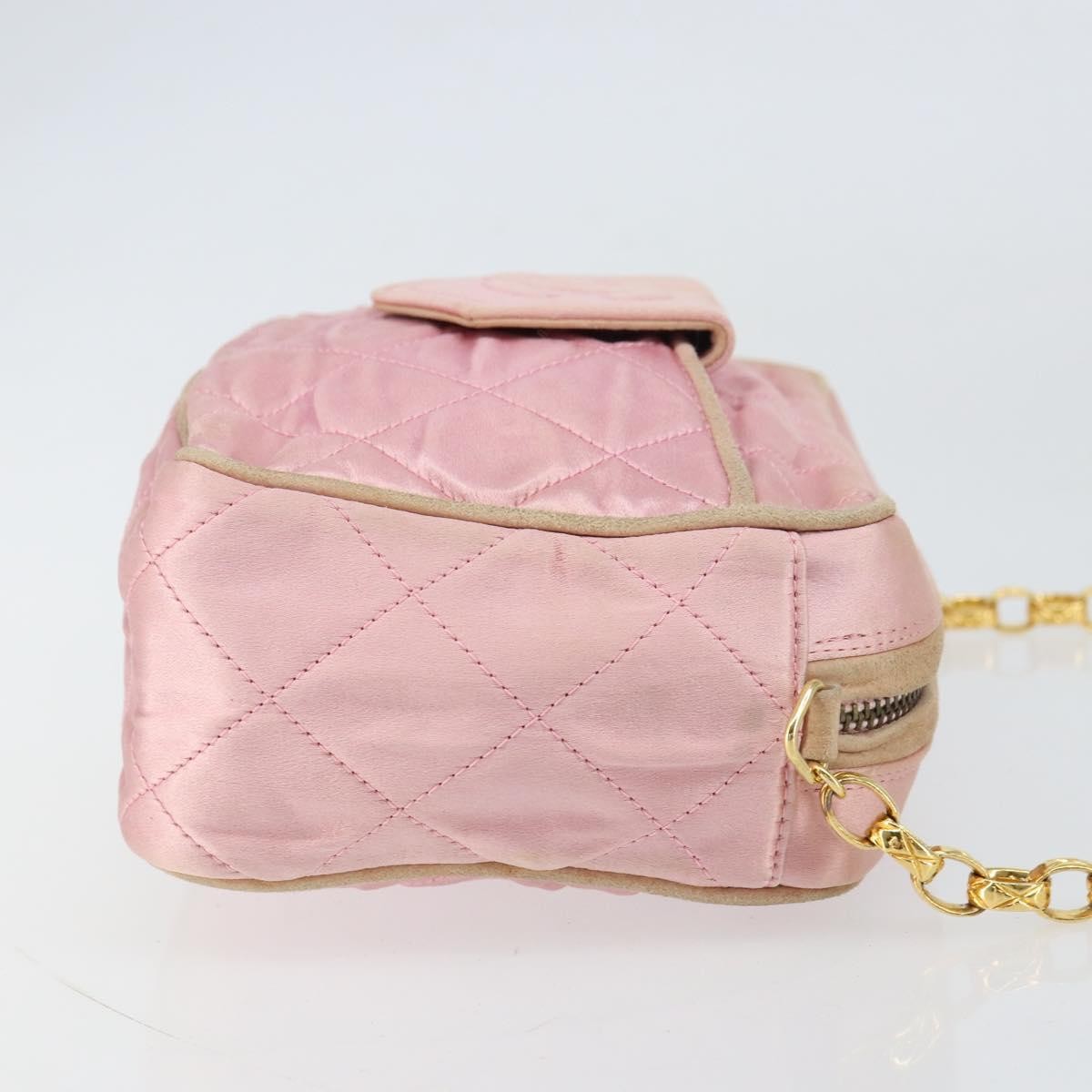 Chanel Vintage Camera Tassel Bag Satin Pink Satin Shoulder Bag Bag (Pre-Owned)