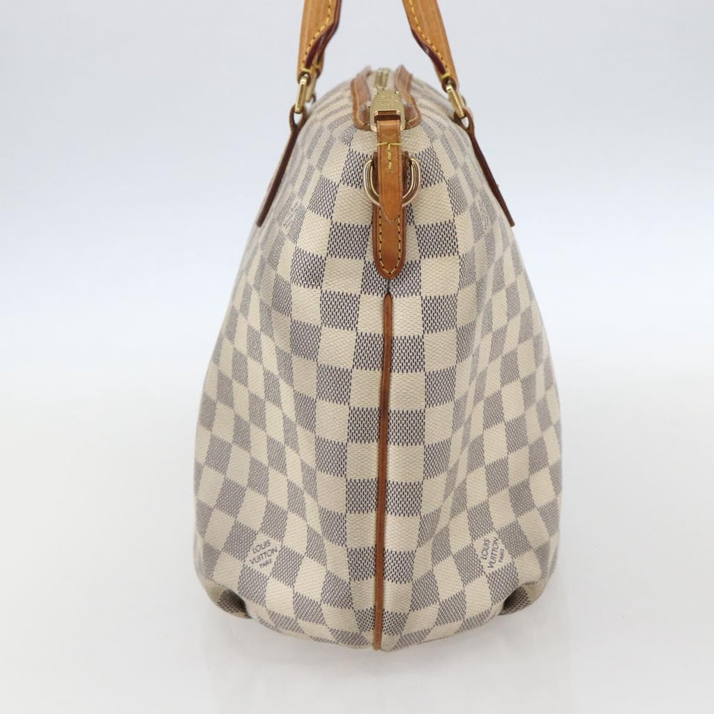 Louis Vuitton Riviera Handbag Damier White Canvas Handbag (Pre-Owned)