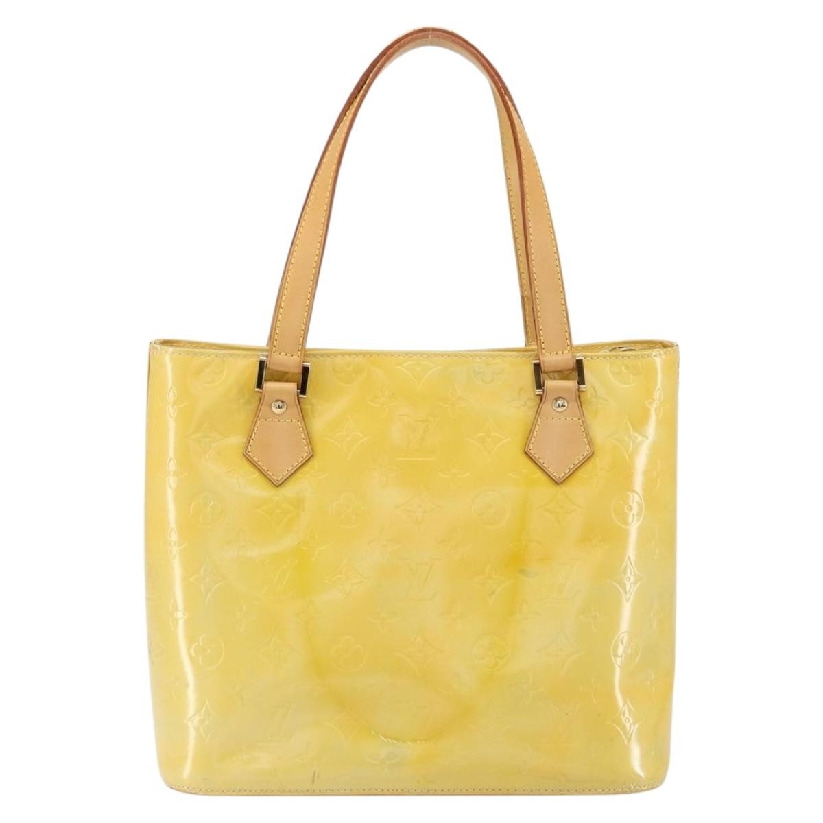 Louis Vuitton Houston Handbag Monogram Vernis Yellow Patent_Leather Tote Bag Bag (Pre-Owned)
