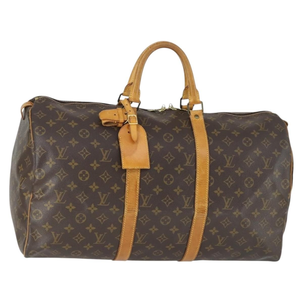 Louis Vuitton Keepall Bag Monogram Canvas Brown Canvas Travel Bag Bag (Pre-Owned)