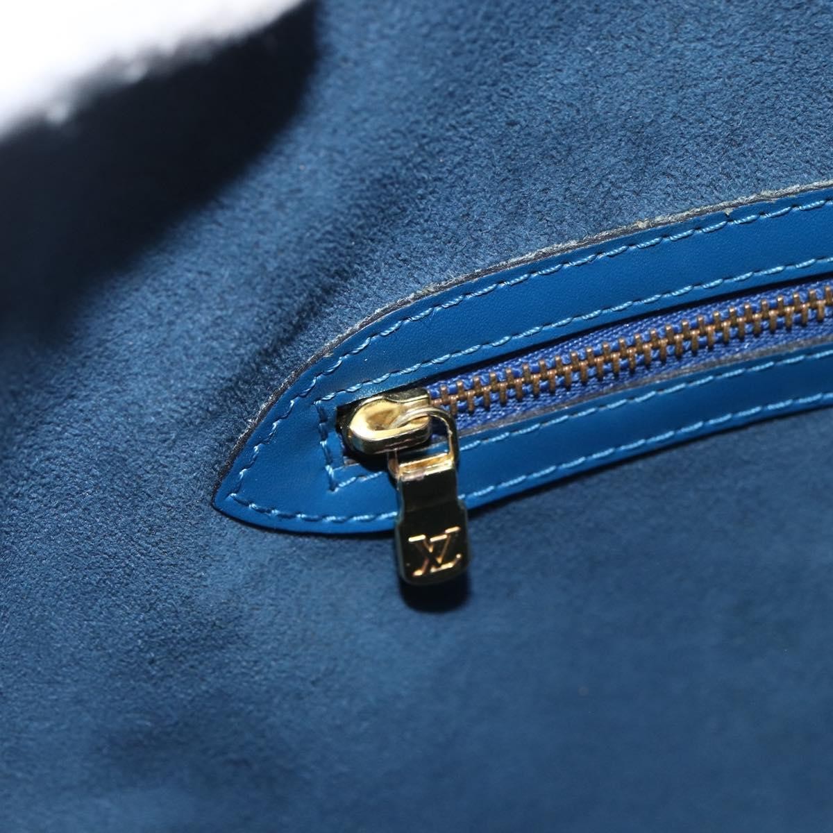 Louis Vuitton Lussac Handbag Epi Leather Blue Leather Shoulder Bag Bag (Pre-Owned)
