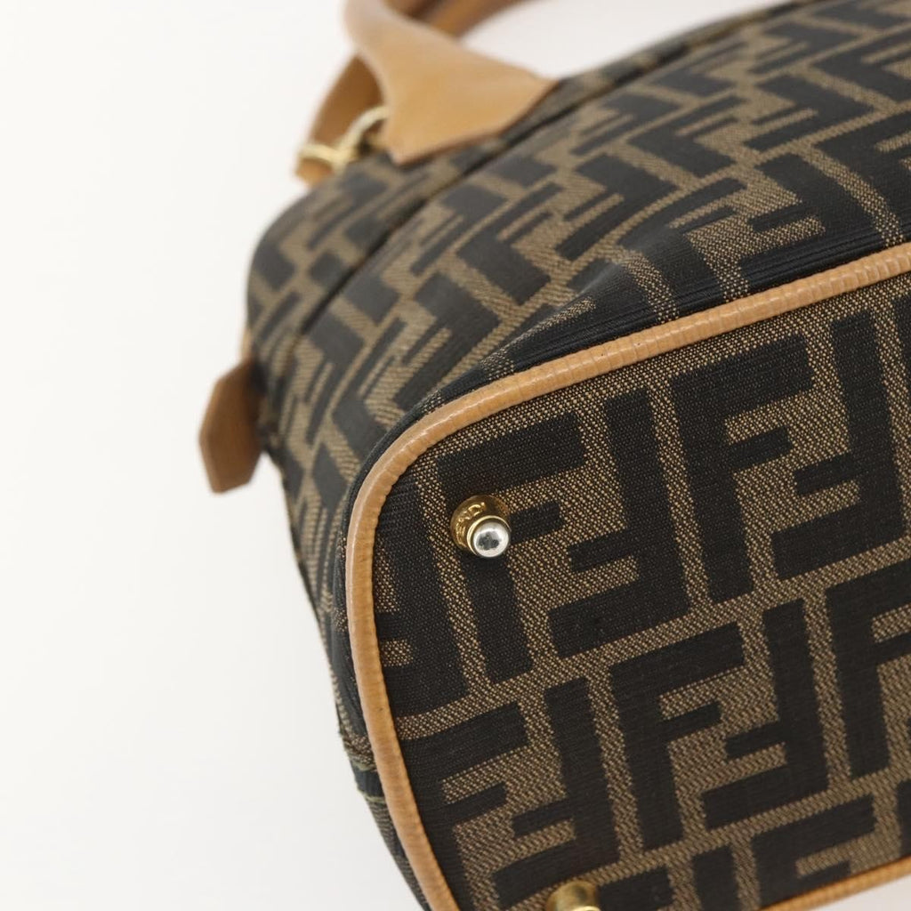 Fendi Vintage Zucca Handbag Zucca Brown Canvas Handbag (Pre-Owned)