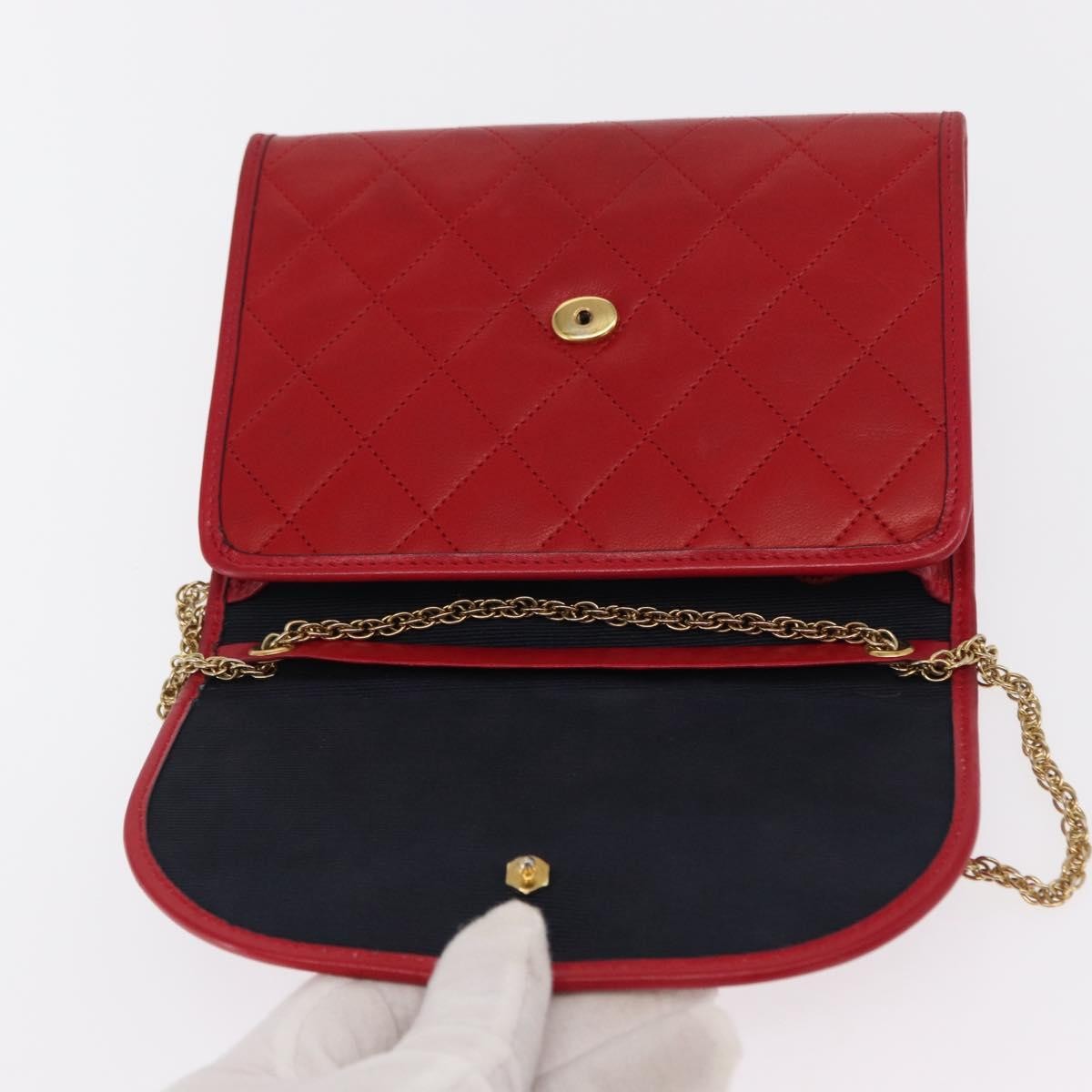 Chanel Vintage Clutch Leather Red Leather Clutche & Pouche Bag (Pre-Owned)
