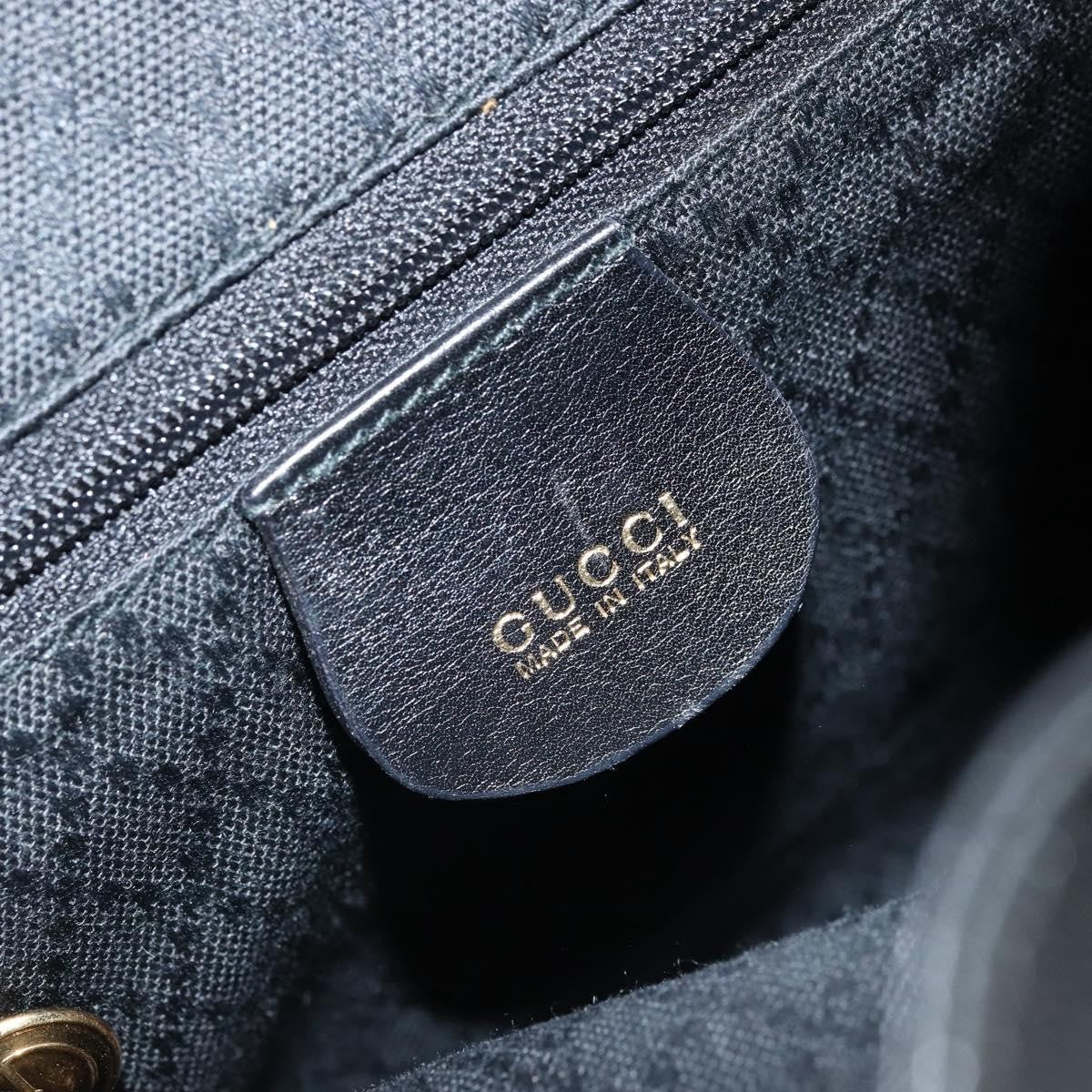 Gucci Vintage Bamboo Backpack Leather Black Leather Backpack Bag (Pre-Owned)