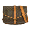 Louis Vuitton Saumur Handbag Monogram Canvas Brown Canvas Shoulder Bag Bag (Pre-Owned)