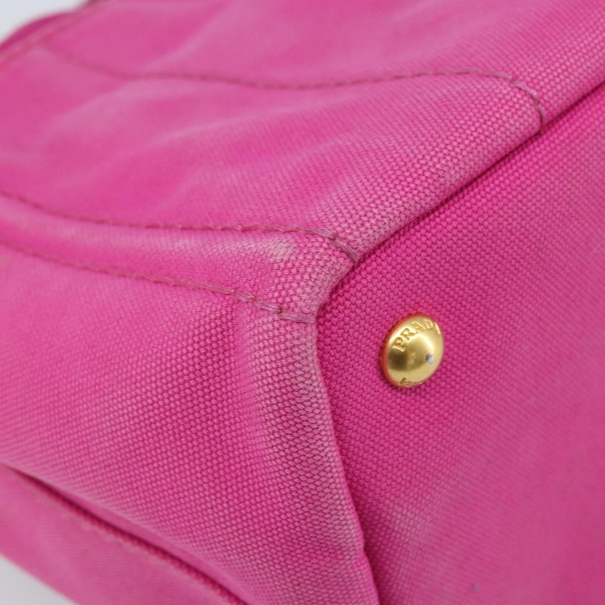 Prada Canapa Tote Canvas Pink Canvas Tote Bag Bag (Pre-Owned)