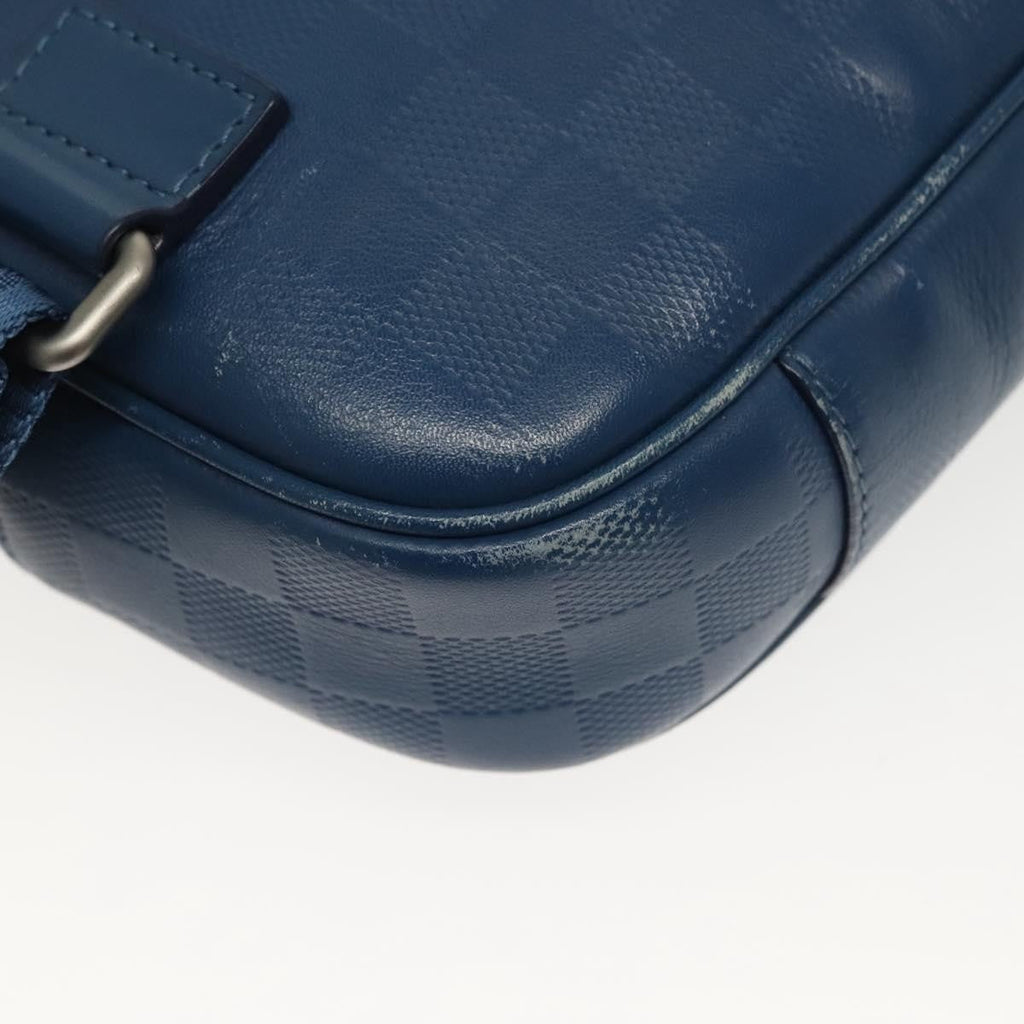 Louis Vuitton Ambler Bag Damier Infini Leather Blue Leather Shoulder Bag Bag (Pre-Owned)