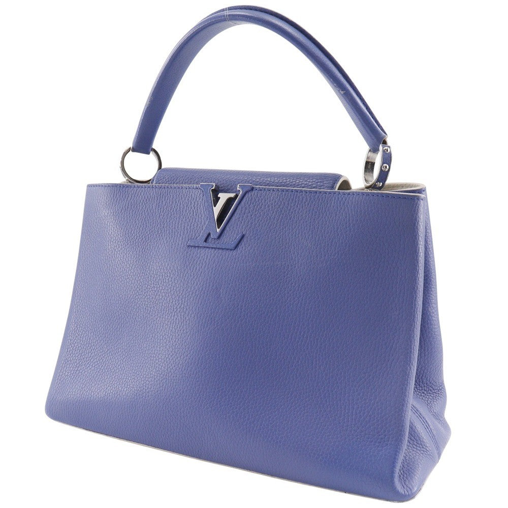 Louis Vuitton Capucines Bag Leather Blue Leather Handbag (Pre-Owned)