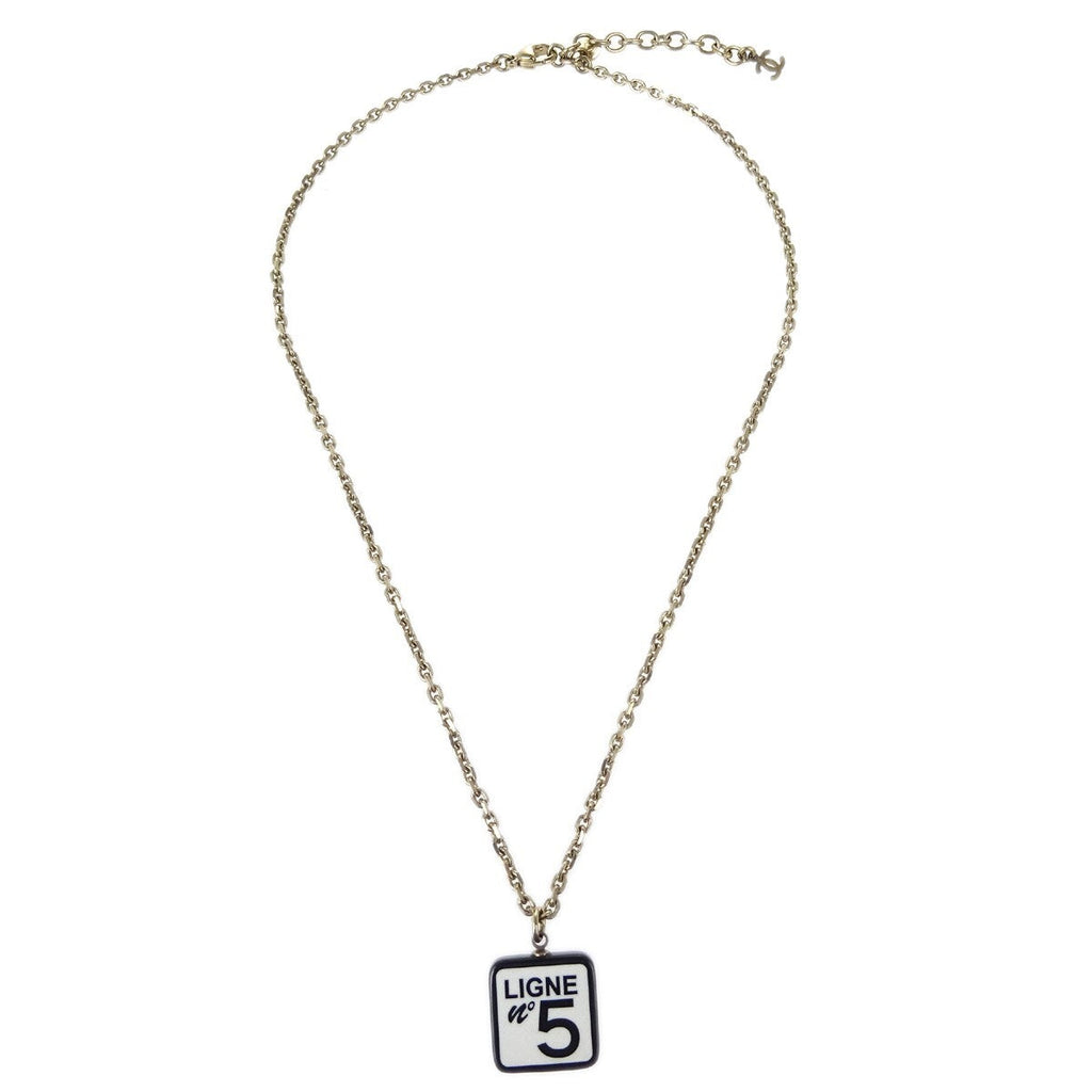 Chanel Cc No.5 Pendant Necklace Metal Gold Gold_Plated Necklace Jewelry (Pre-Owned)