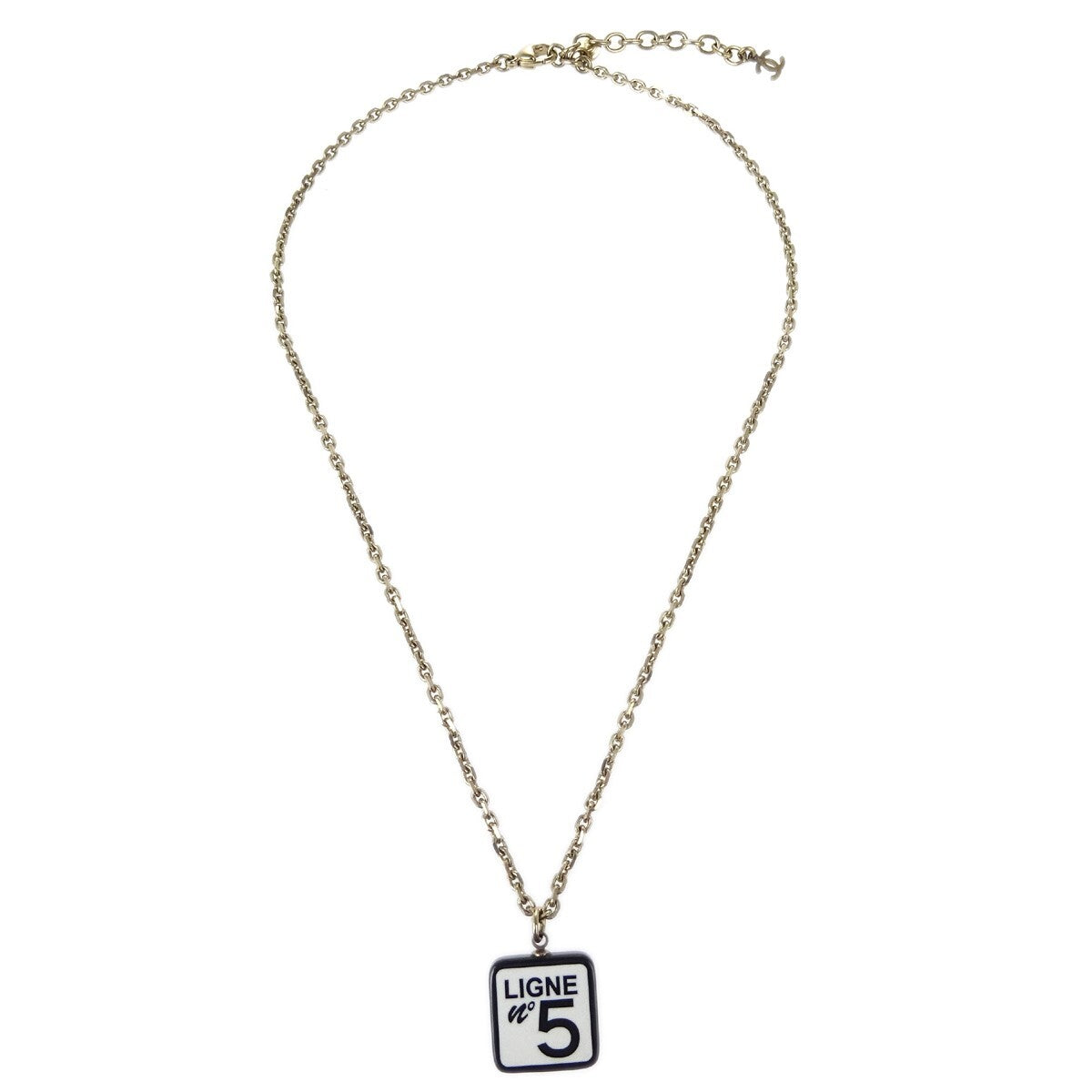 Chanel Cc No.5 Pendant Necklace Metal Gold Gold_Plated Necklace Jewelry (Pre-Owned)