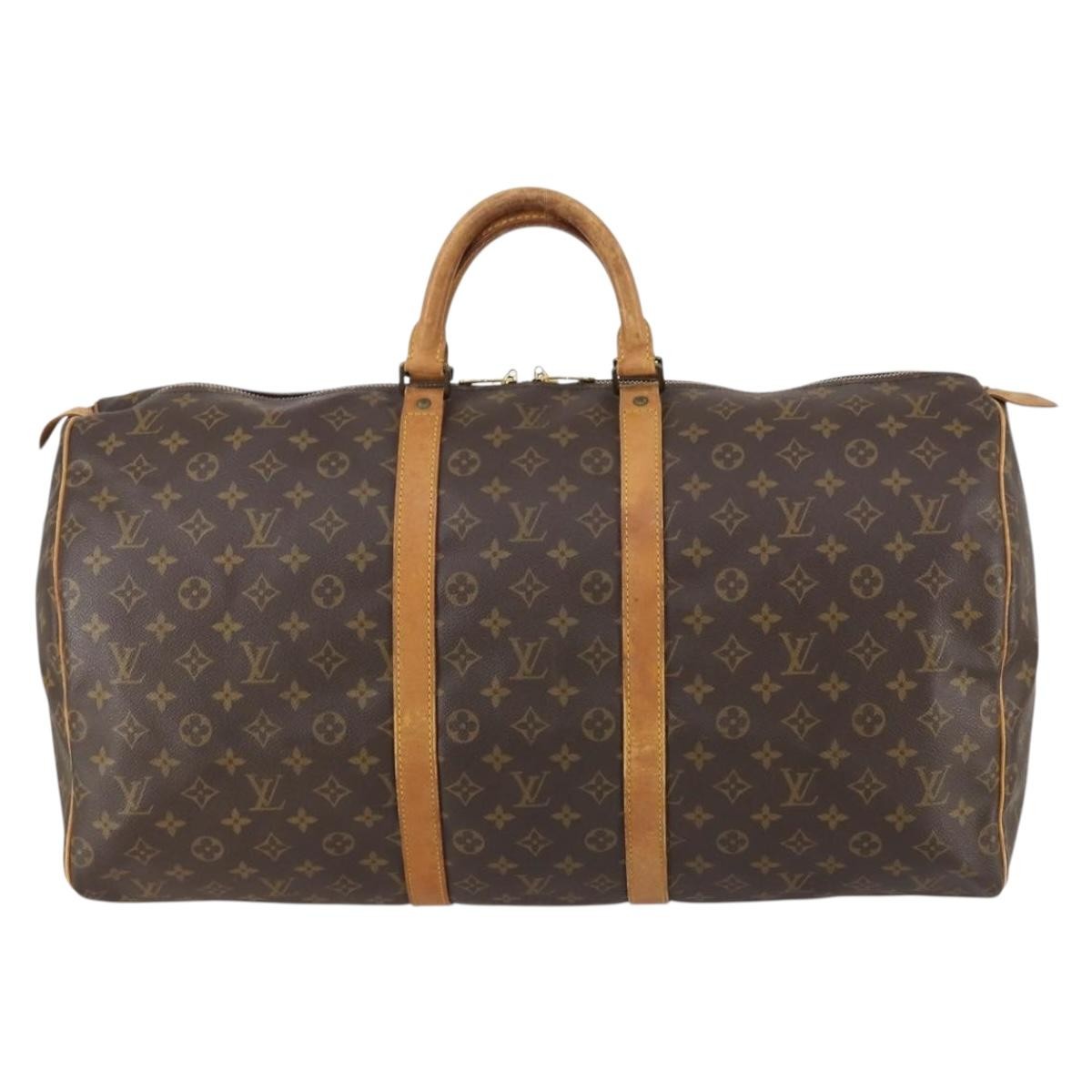 Louis Vuitton Keepall Bag Monogram Canvas Brown Canvas Travel Bag Bag (Pre-Owned)