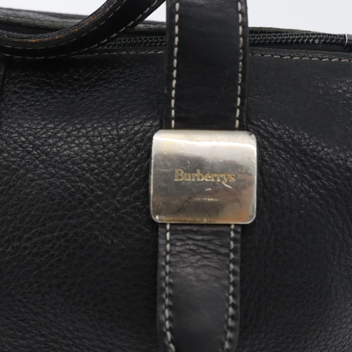 Burberry Vintage Handbag Leather Black Leather Handbag (Pre-Owned)
