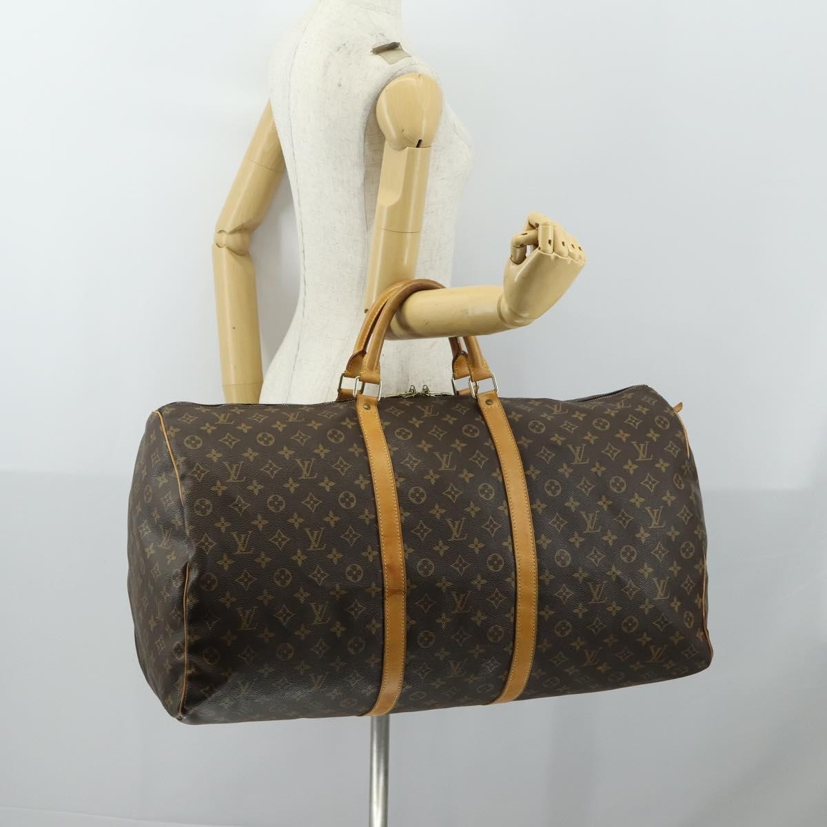Louis Vuitton Keepall Bag Monogram Canvas Brown Canvas Travel Bag Bag (Pre-Owned)
