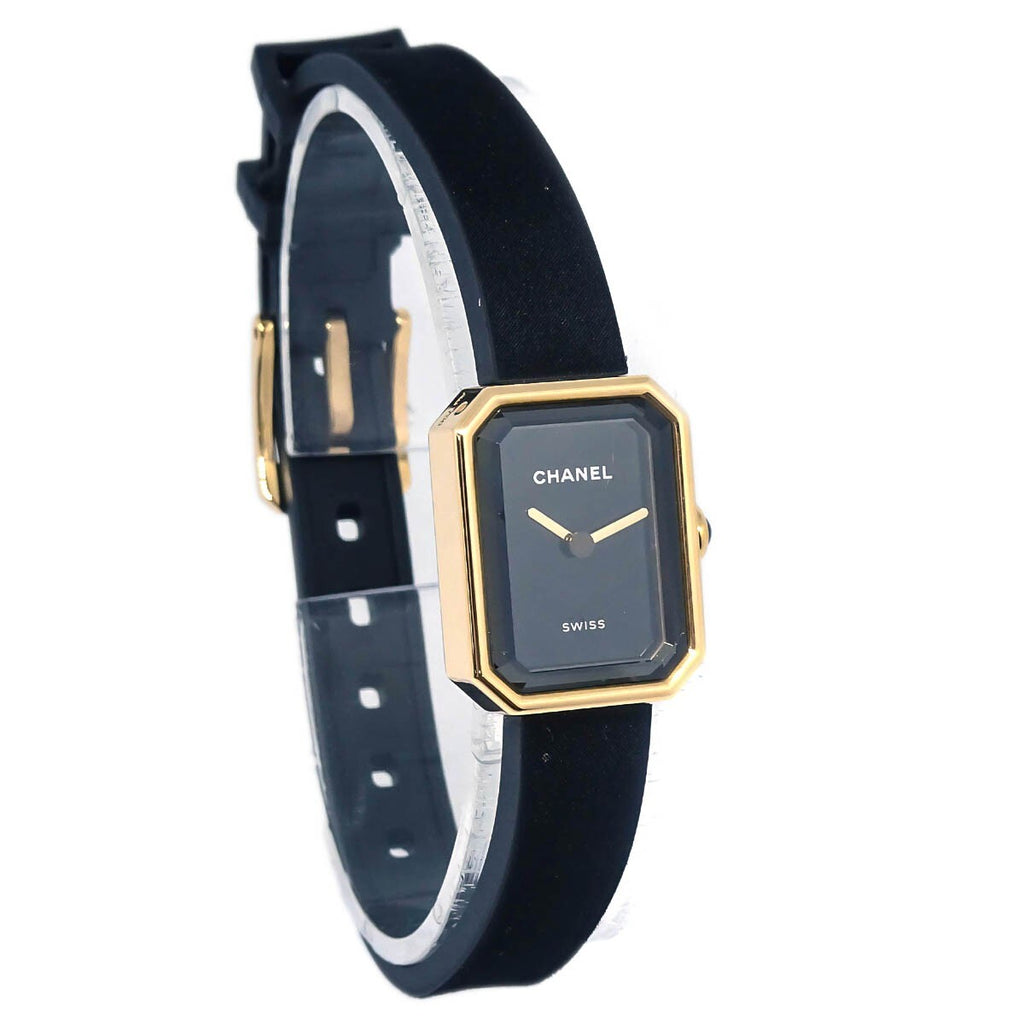 Chanel Premiere Velours Mini Quartz Watch Titanium With Yellow Gold And Velvet Rubber With Diamond Dial Watch (Pre-Owned)