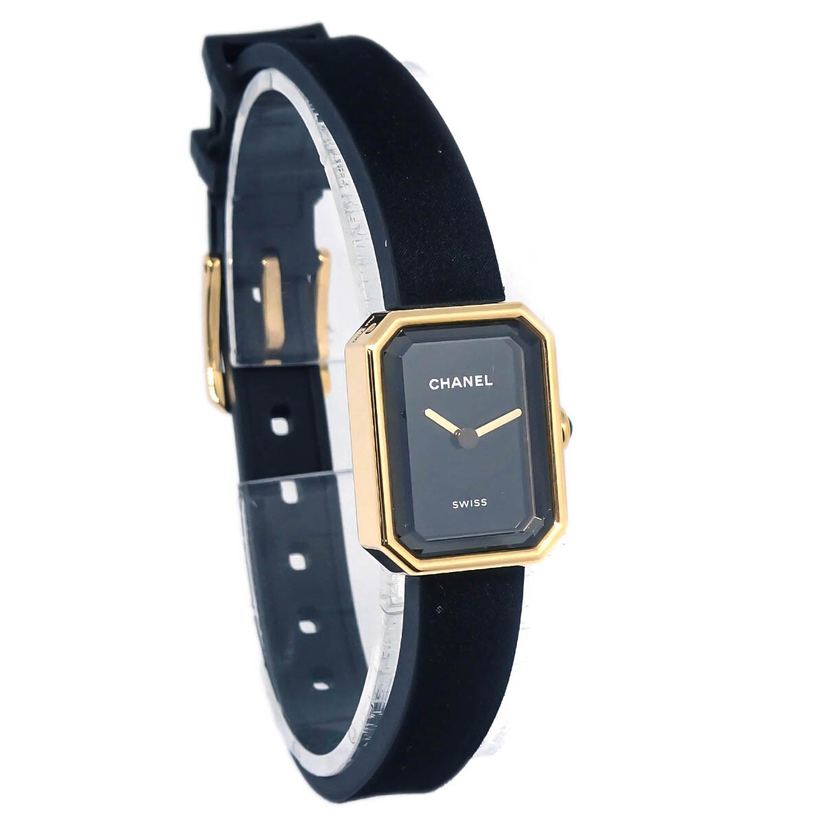 Chanel Premiere Velours Mini Quartz Watch Titanium With Yellow Gold And Velvet Rubber With Diamond Dial Watch (Pre-Owned)