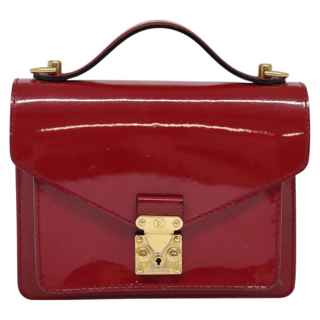 Louis Vuitton Monceau Handbag Vernis Burgundy Patent_Leather Bag (Pre-Owned)
