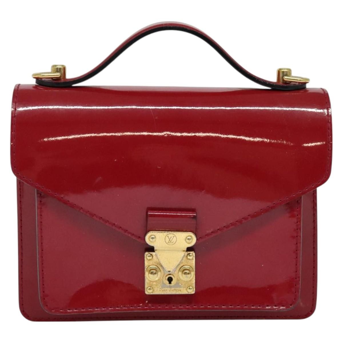 Louis Vuitton Monceau Handbag Vernis Burgundy Patent_Leather Bag (Pre-Owned)