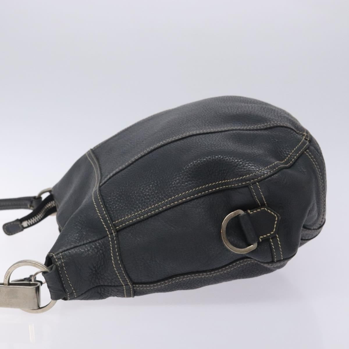 Prada Vintage Shoulder Bag Leather Navy Leather Shoulder Bag Bag (Pre-Owned)