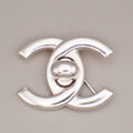 Chanel Vintage Cc Turnlock Brooch Metal Silver Silver_Plated Brooch Jewelry (Pre-Owned)