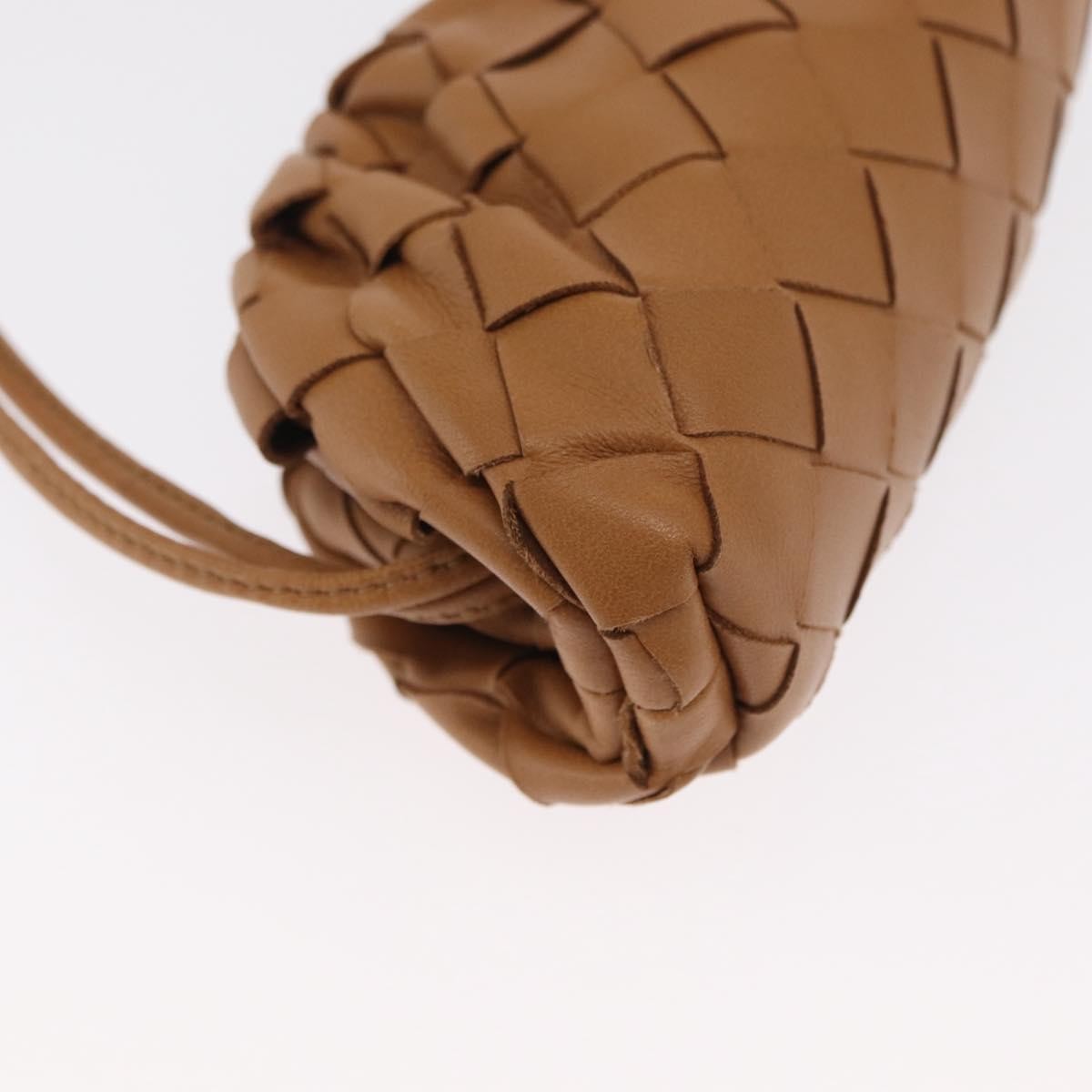 Bottega Veneta The Pouch Coin Purse Intrecciato Nappa Brown Leather Clutche & Pouche Bag (Pre-Owned)