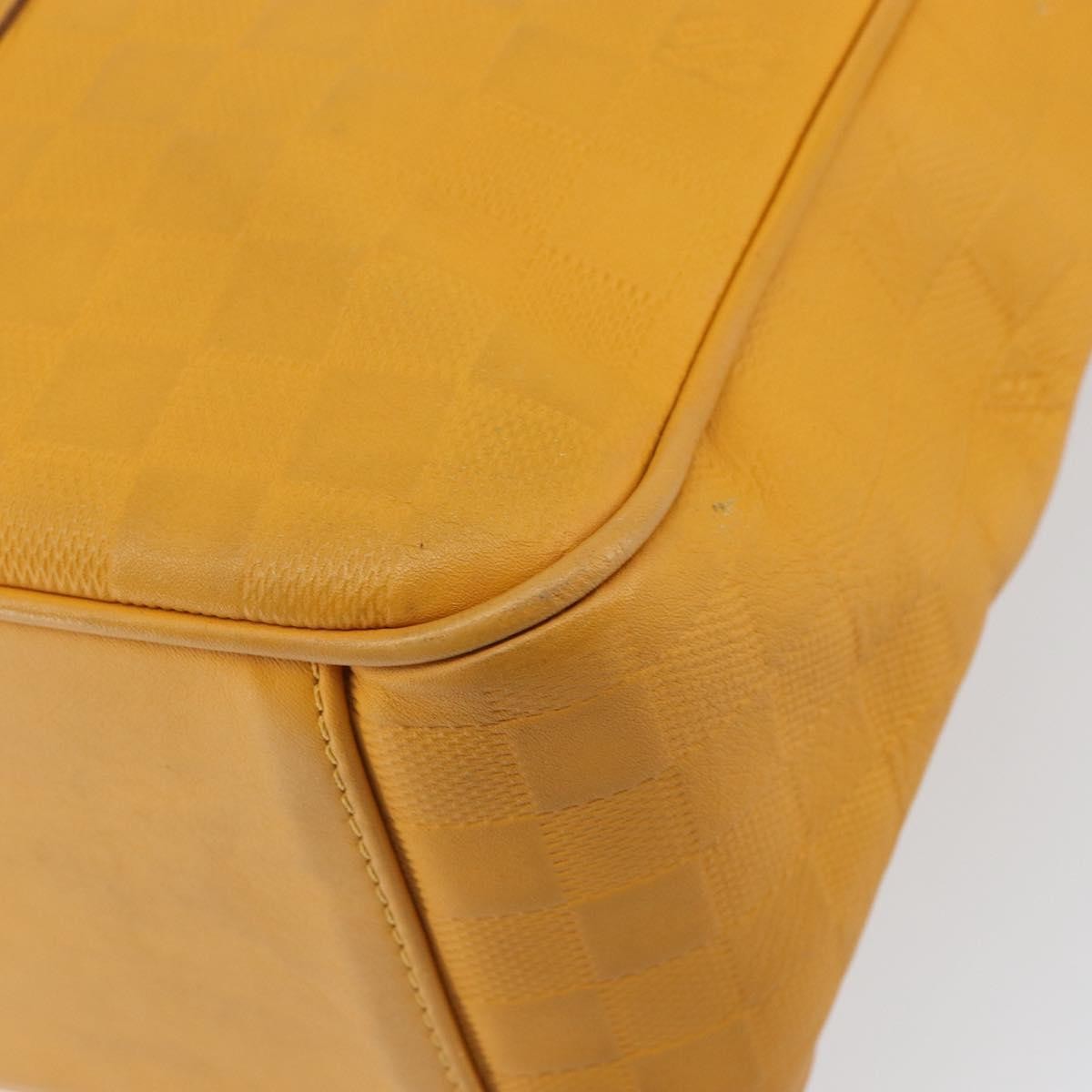 Louis Vuitton Tadao Handbag Damier Infini Leather Yellow Leather Handbag (Pre-Owned)