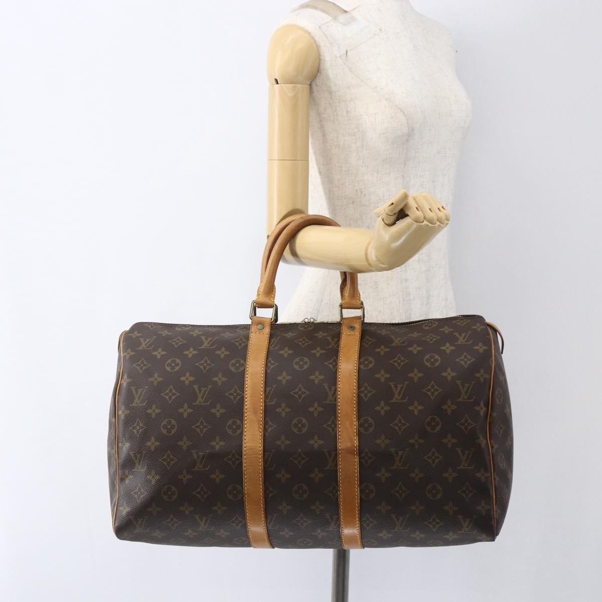 Louis Vuitton Keepall Bag Monogram Canvas Brown Canvas Travel Bag Bag (Pre-Owned)