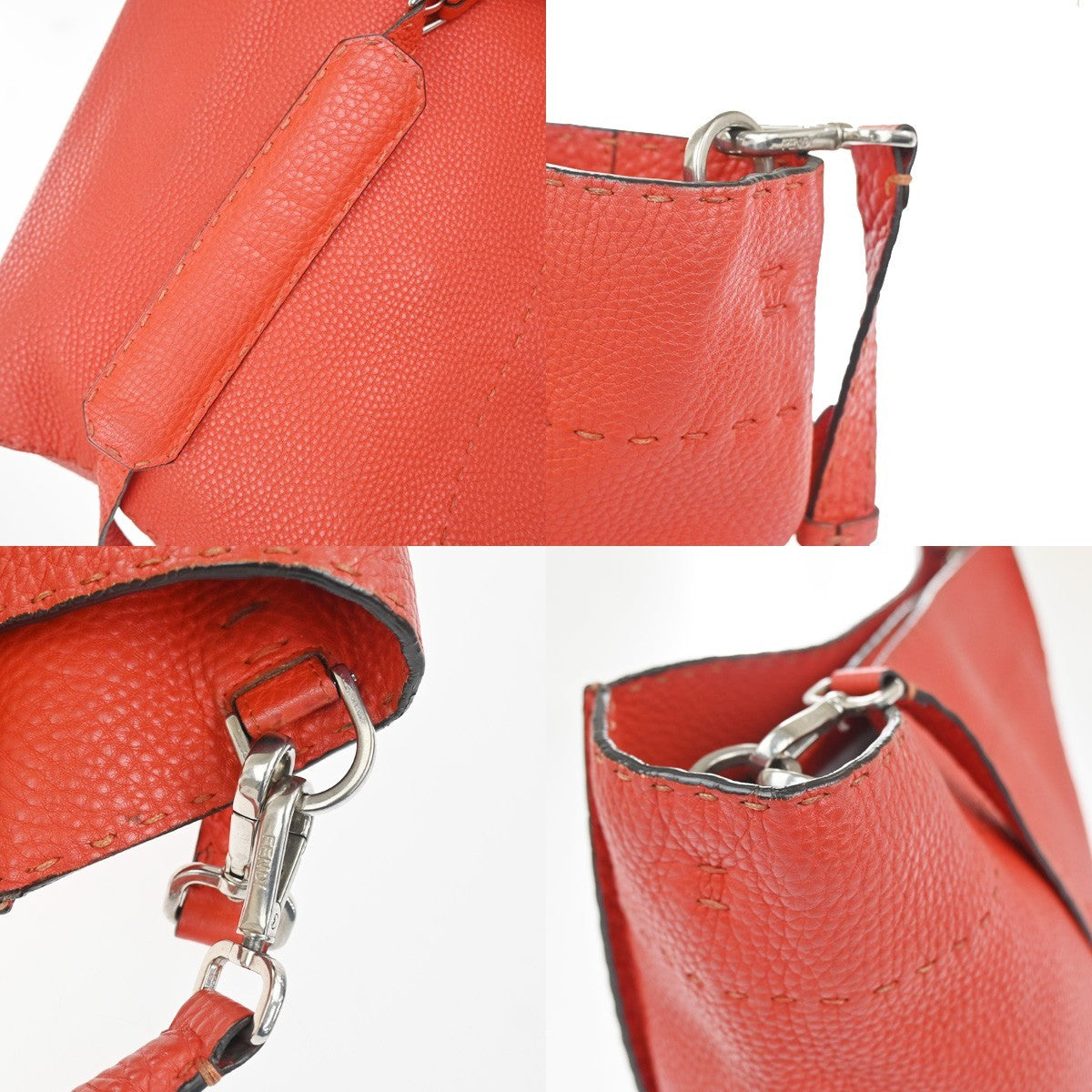 Fendi Selleria Anna Bucket Bag Leather Red Leather Tote Bag Bag (Pre-Owned)