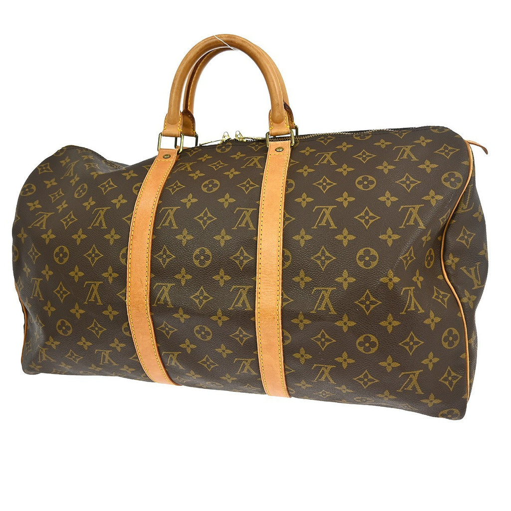 Louis Vuitton Keepall Bag Monogram Canvas Brown Canvas Travel Bag Bag (Pre-Owned)