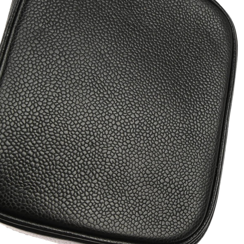 Chanel Vintage Timeless Cosmetic Case Caviar Black Leather Handbag (Pre-Owned)
