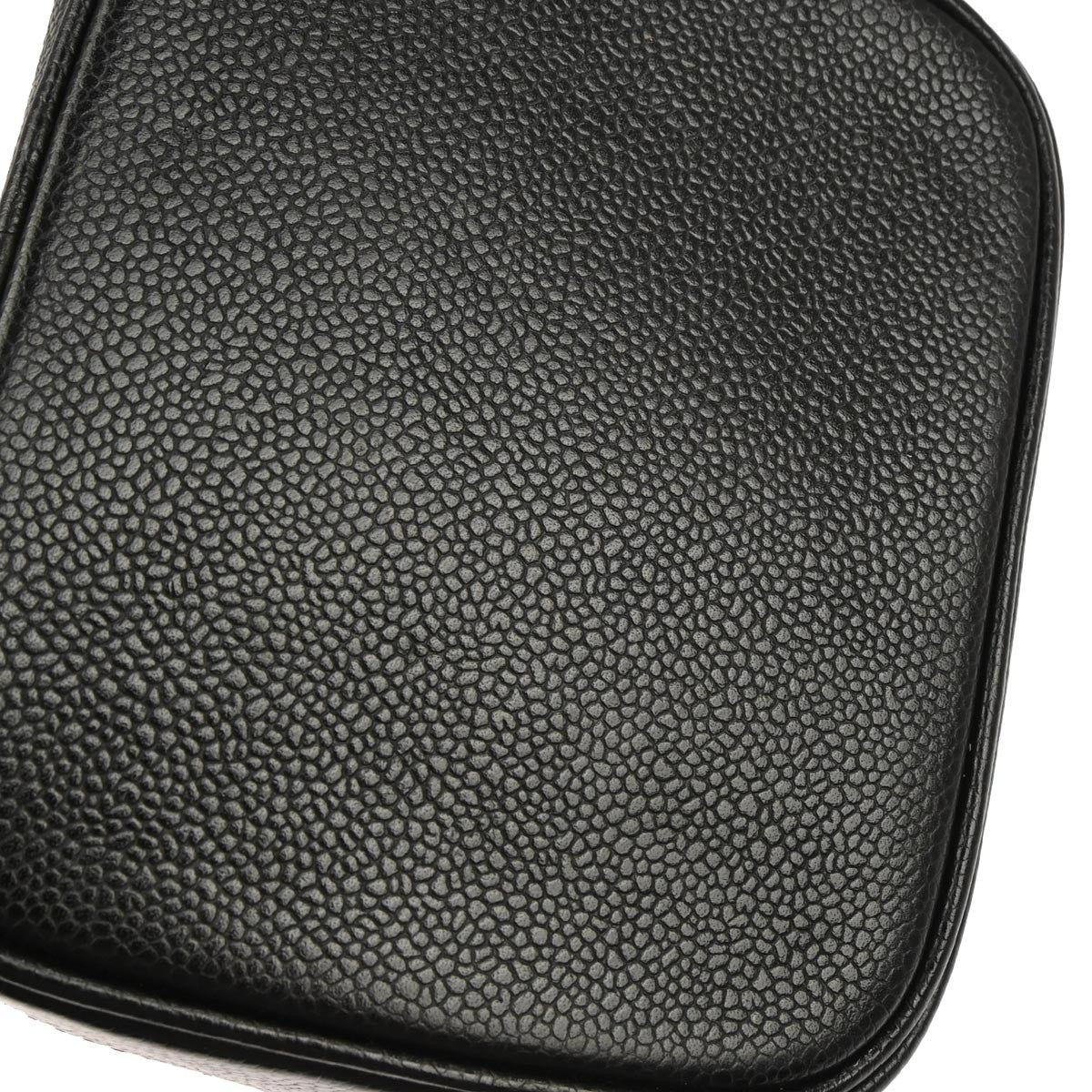 Chanel Vintage Timeless Cosmetic Case Caviar Black Leather Handbag (Pre-Owned)