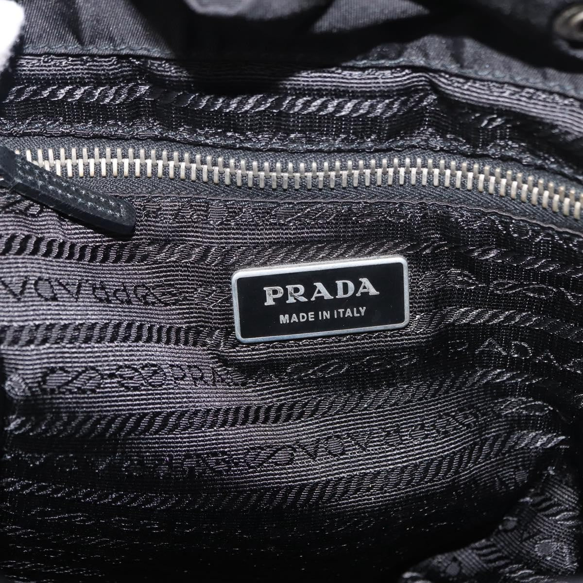 Prada Double Pocket Drawstring Shoulder Bag Tessuto Black Nylon Shoulder Bag Bag (Pre-Owned)