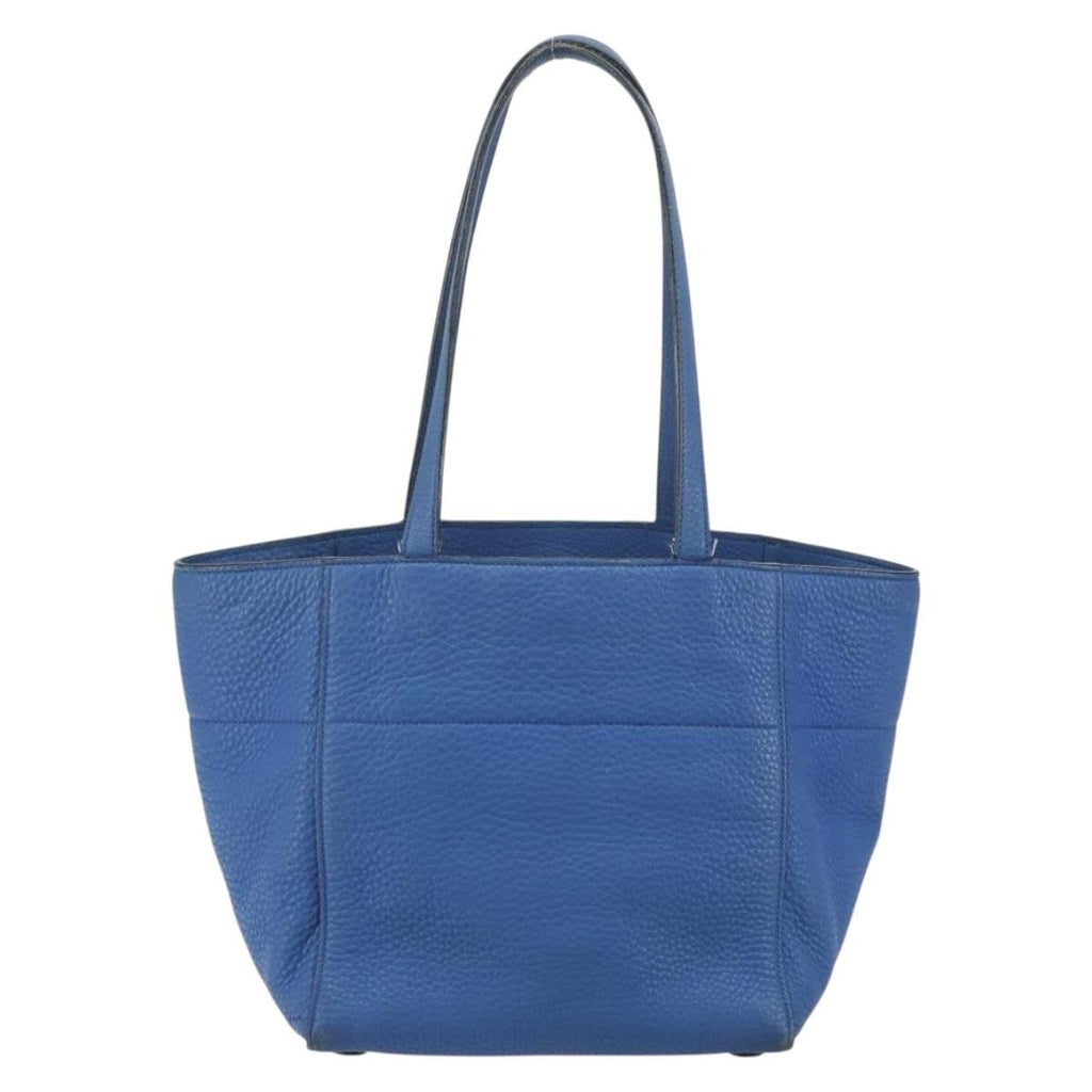 Prada Tote Vitello Daino Vitello Daino Blue Leather Tote Bag Bag (Pre-Owned)