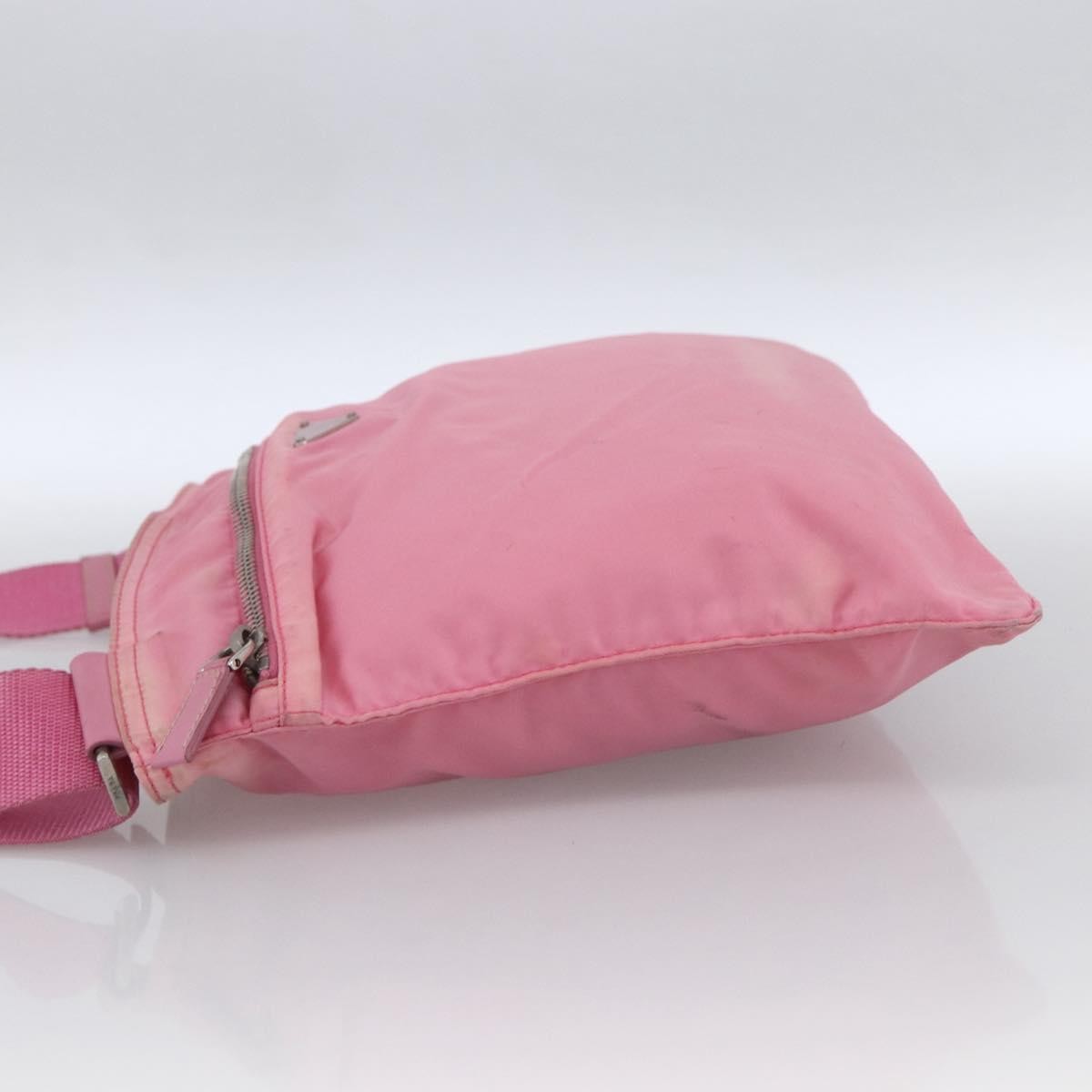 Prada Front Pocket Messenger Bag Tessuto Pink Nylon Shoulder Bag Bag (Pre-Owned)