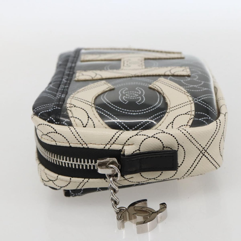 Chanel Logo Camera Case Clutch Printed Coated Canvas Black Pvc Clutche & Pouche Bag (Pre-Owned)