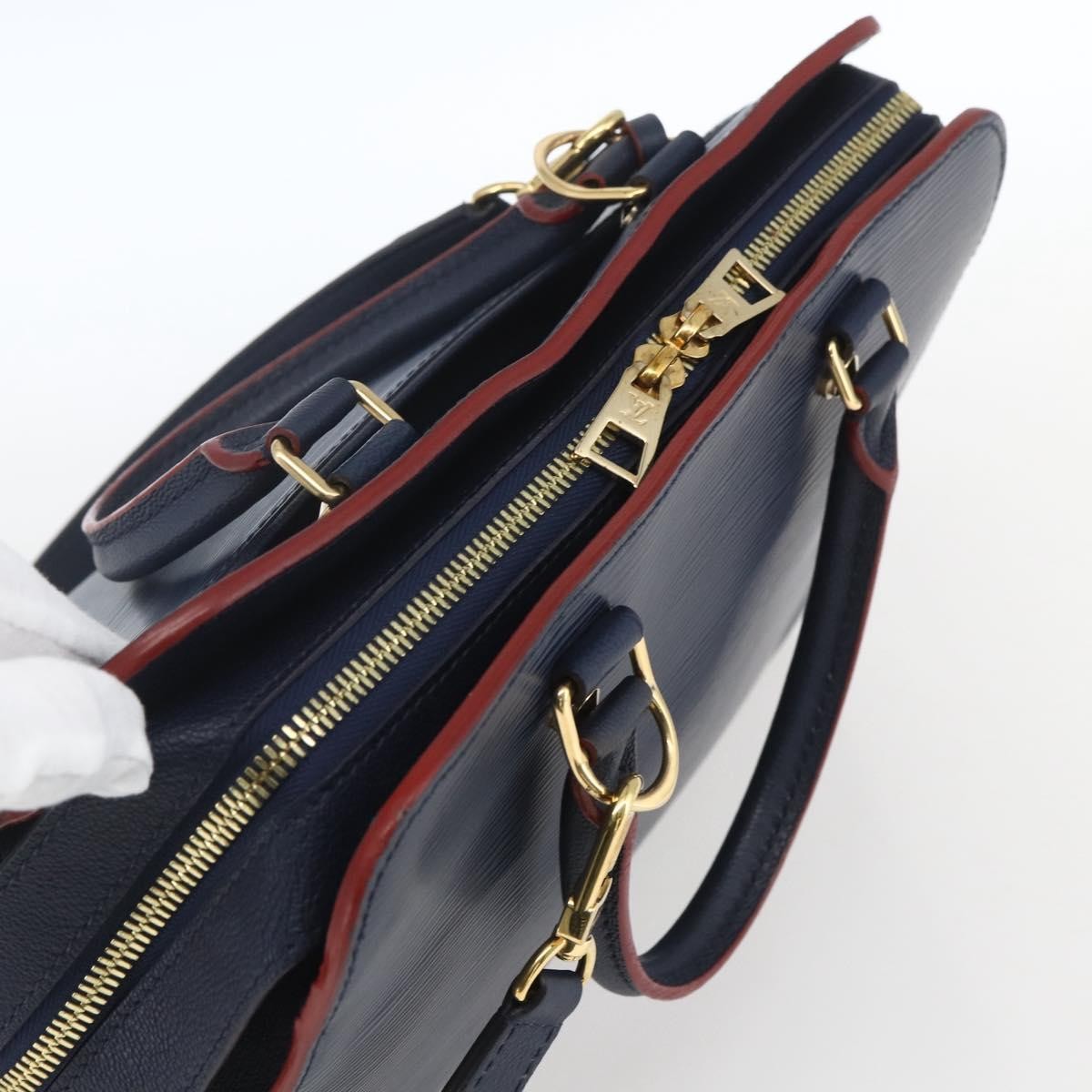Louis Vuitton Vaneau Handbag Epi Leather Blue Leather Handbag (Pre-Owned)