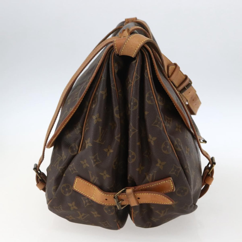 Louis Vuitton Saumur Handbag Monogram Canvas Brown Canvas Shoulder Bag Bag (Pre-Owned)