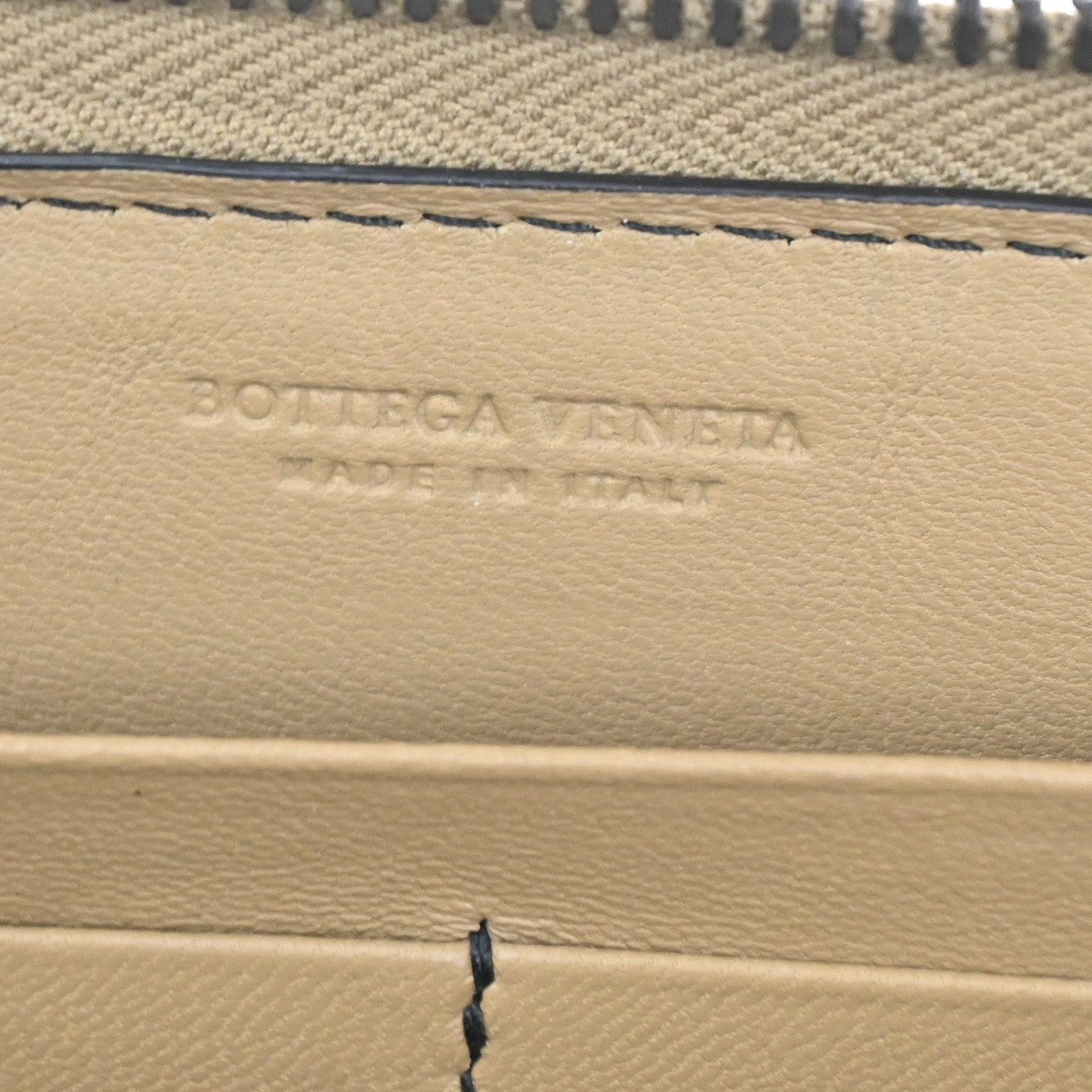 Bottega Veneta Intrecciato Long Zip  Wallet Leather Brown Leather Wallets Accessory (Pre-Owned)