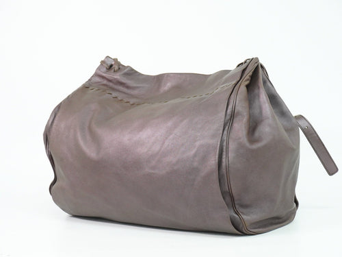 Bottega Veneta Intrecciato Shoulder Bag Leather Brown Leather Shoulder Bag Bag (Pre-Owned)