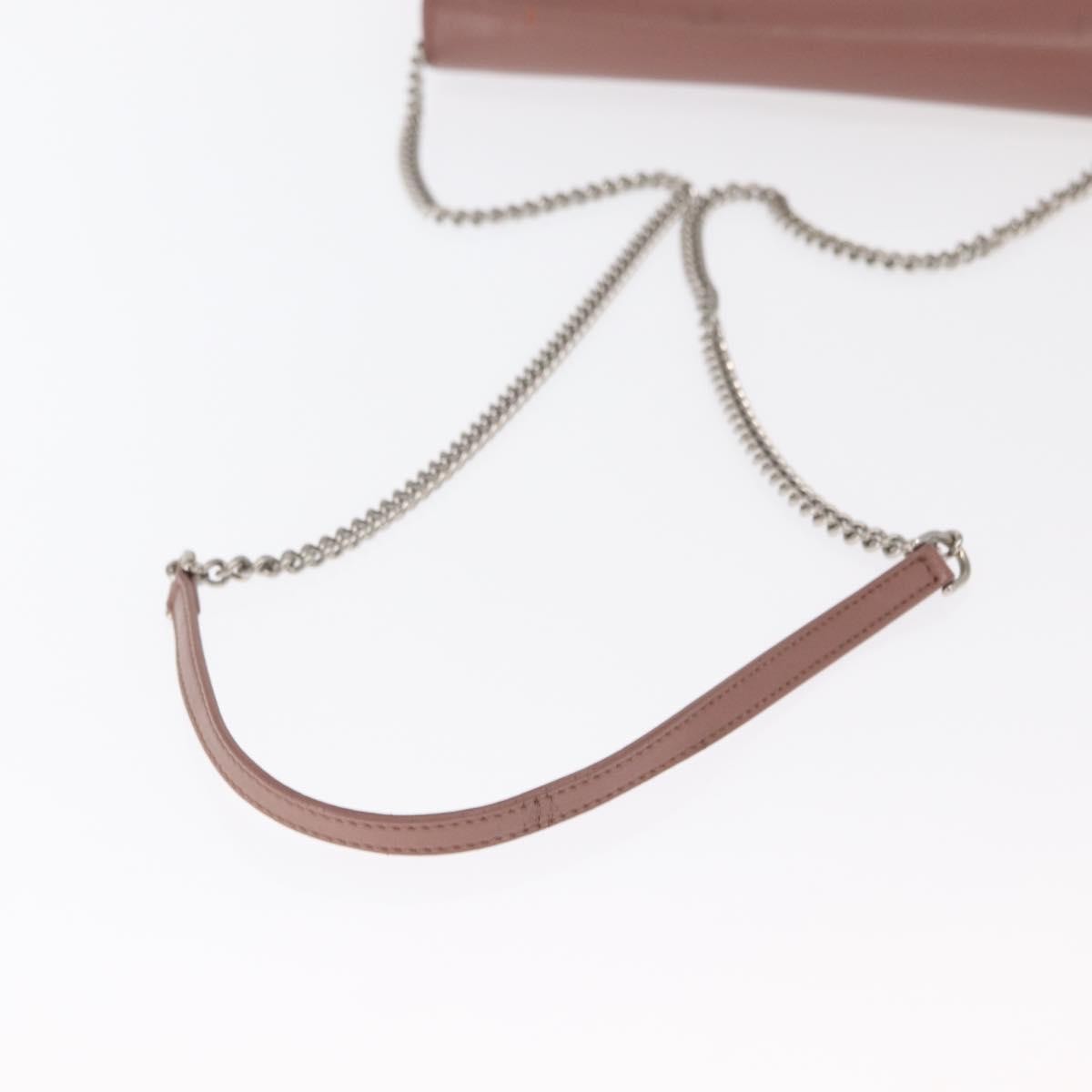 Fendi F Is Fendi Wallet On Chain Leather Pink Leather Shoulder Bag Bag (Pre-Owned)