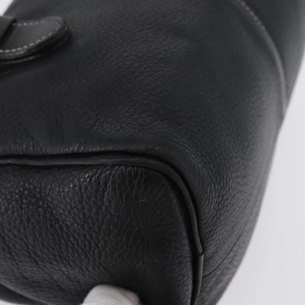 Burberry Vintage Handbag Leather Black Leather Handbag (Pre-Owned)